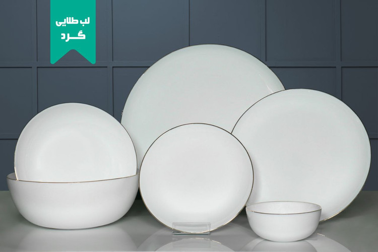 سرویس آرکوپال سفید لب طلا گرد 26پارچه