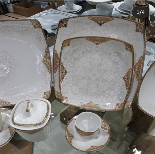 سرویس چینی پردیس استخوانی نیوبن ایزابل طرح گلاویل 6نفره 36پارچه