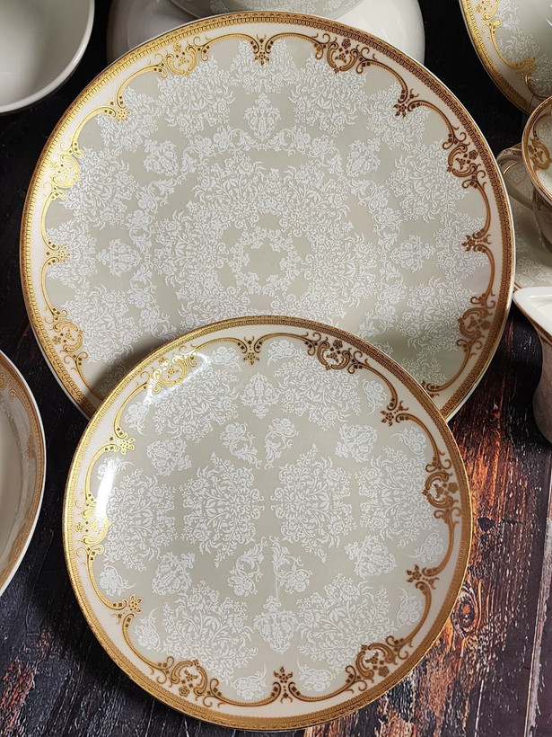 سرویس چینی استخوانی پردیس دسته طلا کد 7008 بن چاینا 12نفره 99پارچه