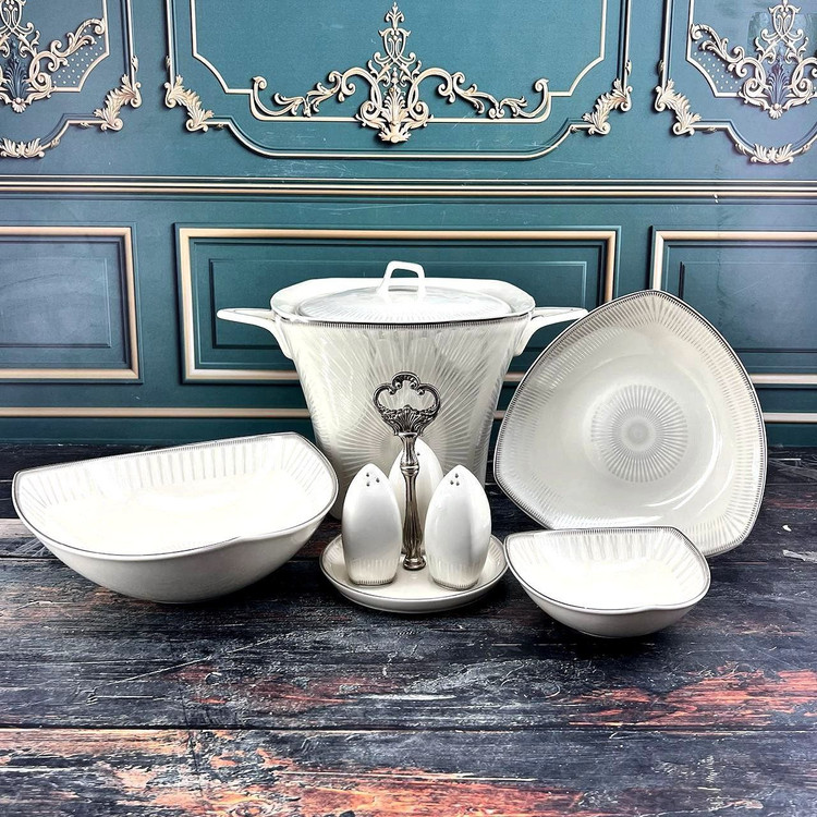 سرویس چینی پردیس طرحپوران استخوانی نیوبن ۱۲نفره ۹۶پارچه