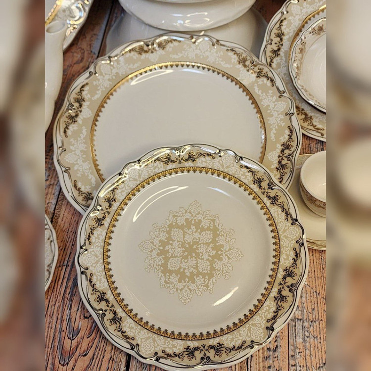 سرویس چینی پردیس طرح نلین 30 پارچه بن چاینا استخوانی ۶نفره