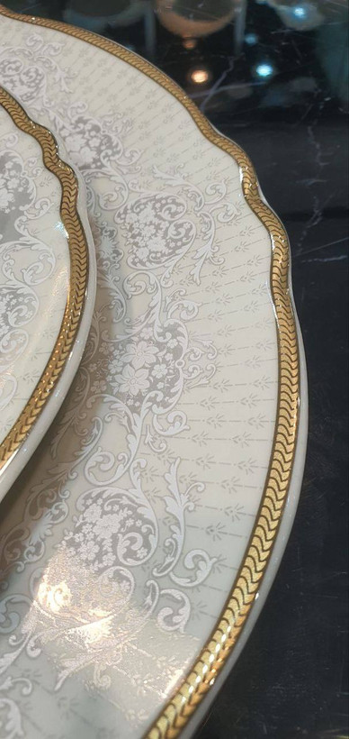 سرویس ۱۲۸ پارچه 8013 طلا چینی ایزابل پردیس چینی استخوانی