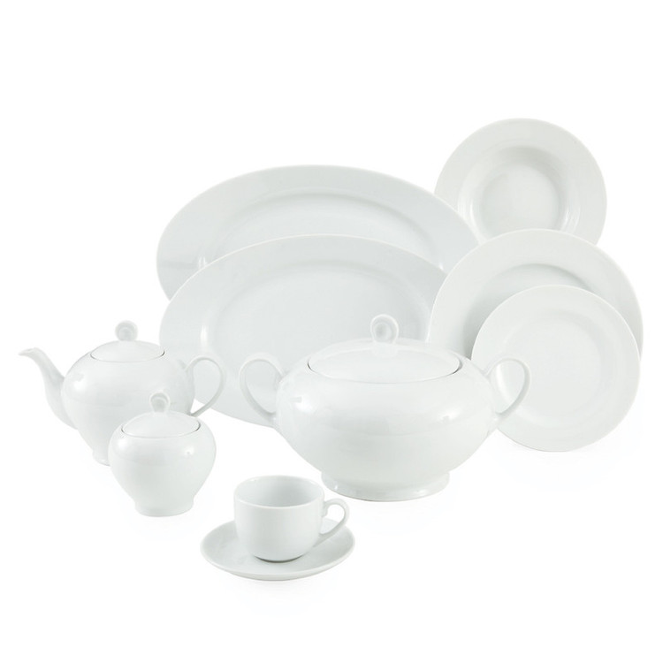 سرویس غذاخوری 102 پارچه چینی زرین ایران سری ایتالیا اف مدل White درجه یک