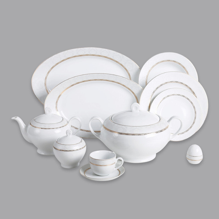 سرویس غذاخوری 102 پارچه 12 نفر چینی زرین ایران مدل Gift Top Grade