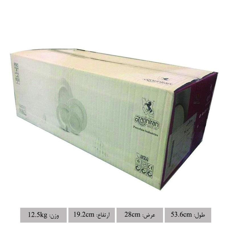 سرویس غذاخوری 28 پارچه چینی زرین ایران سری ایتالیا اف مدل اپرا درجه یک