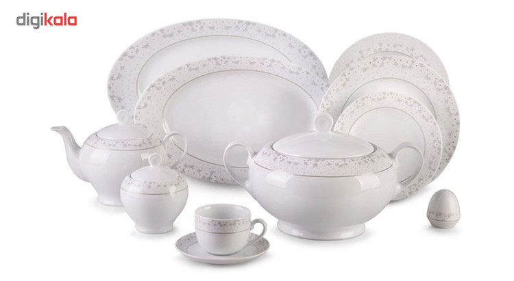 سرویس غذاخوری 102 پارچه چینی زرین ایران سری ایتالیا اف مدل Bridal درجه یک