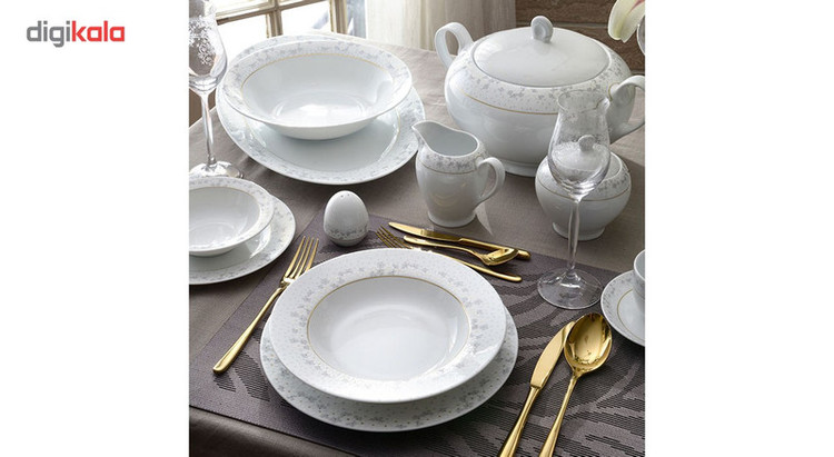 سرویس غذاخوری 102 پارچه چینی زرین ایران سری ایتالیا اف مدل Bridal درجه یک