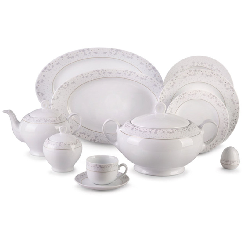 سرویس غذاخوری 102 پارچه چینی زرین ایران سری ایتالیا اف مدل Bridal درجه یک