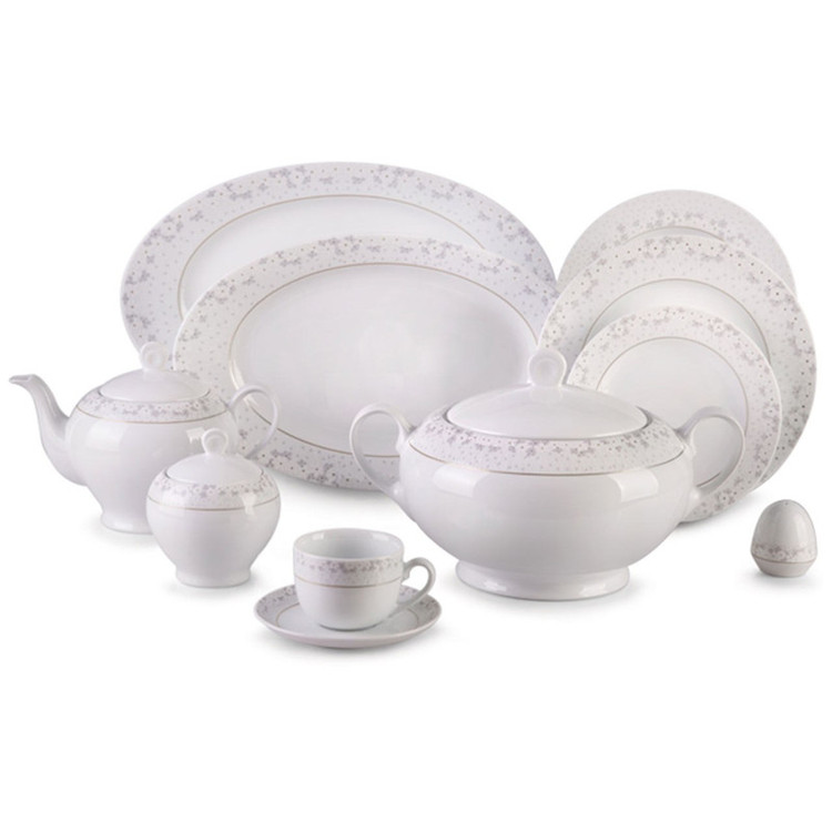 سرویس غذاخوری 102 پارچه چینی زرین ایران سری ایتالیا اف مدل Bridal درجه یک