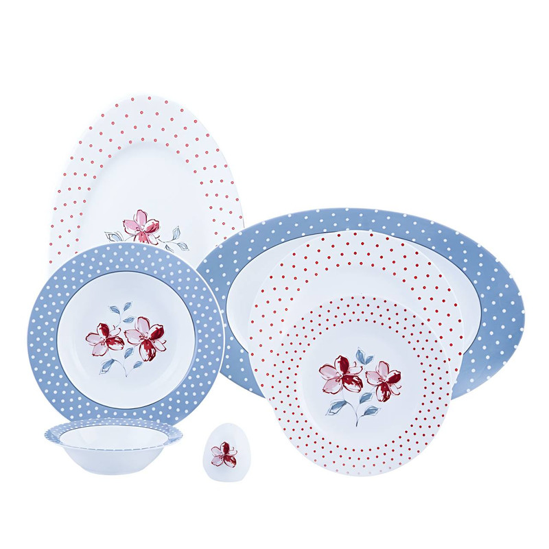 سرویس غذاخوری 28 پارچه 6 نفر چینی زرین ایران مدل والنسیا